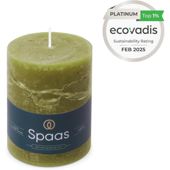 Свічки Spaas Rustic Pillar 80/110 мм 65 шт. - (Оливково-зелені)