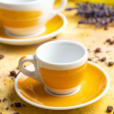 35114 Чашка espresso 75 мл Yellow stroke B 'Verona Millecolori Hand Painted Brush stroke B Yellow wi