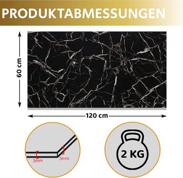 Стінові панелі AS Country Stone під мармур 60x120 см ПВХ-облицювання стіни з пластикових панелей для кухні, ванної кімнати тощо Панель кухонного фартуха (4 шт., чорно-білий колір)