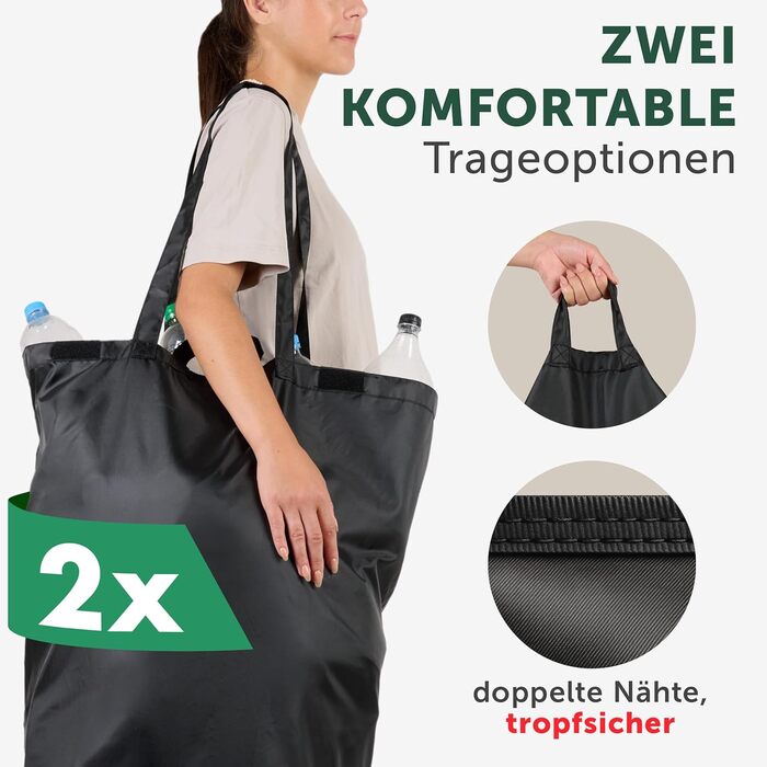 Контейнер для збору порожніх пляшок Blumtal 150 л з 2 відділеннями - Органайзер для порожніх пляшок з бамбука - Збірник порожніх пляшок - Збірник порожніх пляшок - Контейнер для збору порожніх пляшок з отвором - Збірник сірого кольору - 150 л