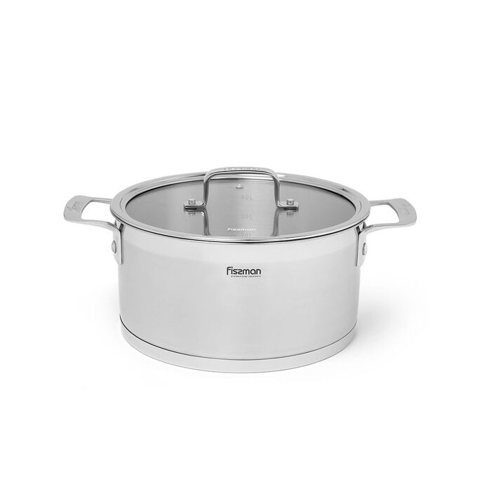 Кастрюля Fissman FOBUS 20x10 см/3,1 л со стеклянной крышкой (5383)