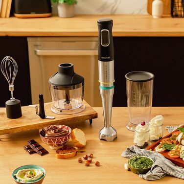 Ручний блендер 1500 Вт Katana чорний з аксесуарами, набір 4 предмети Cecotec