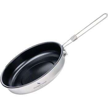 Безмежна подорож 22,8 см/1,5 л Кемпінгова сковорода для газової плити Титанова сковорода Ультралегкий похідний посуд Сковорода-гриль для приготування яєчного стейка, Ti2070C (18,8 см-1 л)