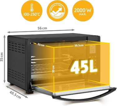 Міні-духовка 45 л, 2000 Вт TZS First Austria