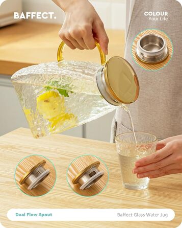 Стеклянный кувшин с крышкой 1,8 л ледяной эффект Baffect