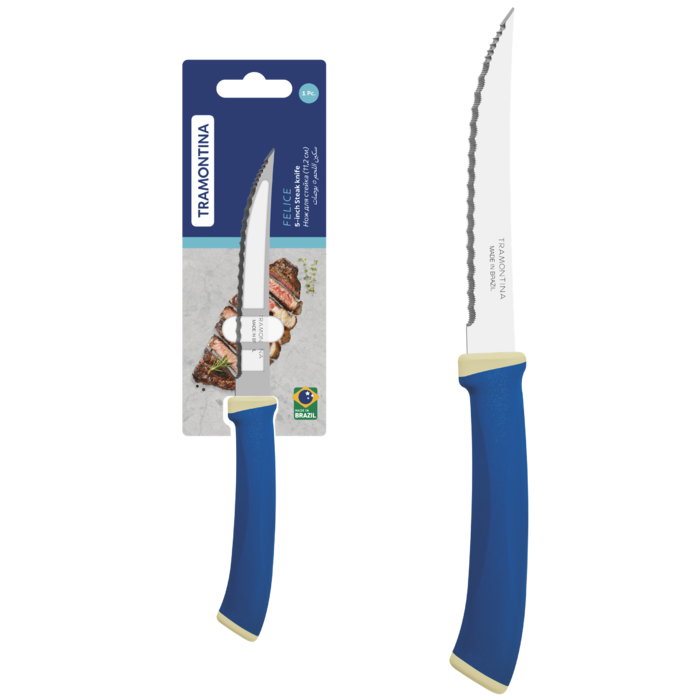 Нож для стейка Tramontina Felice blue, 112 мм (7081469)