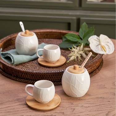 Цукорниця La Porcellana Bianca INTAVOLA Leaves з ложкою, порцеляна, 250 мл