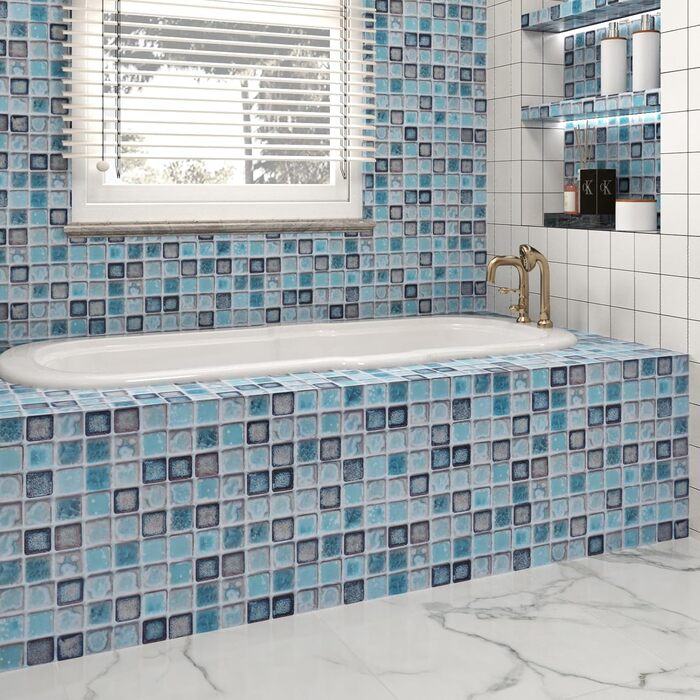 Синие самоклеящиеся пленки для кухни водонепроницаемые 300 х 40 см Yullpaper