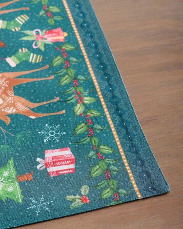 Бавовняні килимки, набір з 4 шт. , декоративні килимки, пасхальні килимки, що миються, для свят, вечерь, весни, літа (33 см x 48 см) (08 - Різдво Hygge), 39Hermine, 100