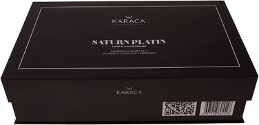 Турецькі кавові чашки Karaca, набір чашок мокко на 6 осіб, 12 шт. , біле золото, 6 чашок еспресо та 6 блюдець, чашки мокко, порцеляна, кавовий сервіз (Saturn Platinum - набір з 6 шт. )