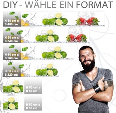 Самоклеючий кухонний фартух &39FRUIT SPLASH&39 60 x 220 см Зроби сам - Зроби сам ПВХ бризкозахисний екран В 60 см x Ш 220 см