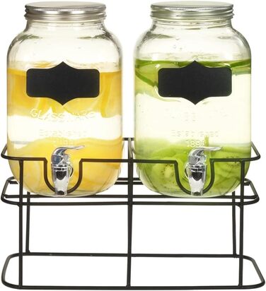 Диспенсер для напоїв зі стійкою та кранами 2 шт 4 л vidaXL