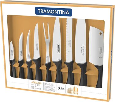 Набір ножів 8 шт чорні Tramontina