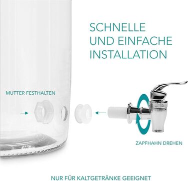 Скляний диспенсер для напоїв 2,5 л Mary's KITCHEN TOOLS