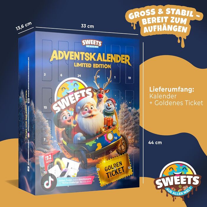 Адвент-календар 2025 XXL американські солодощі та снеки, 24 предмети Sweets aus aller Welt