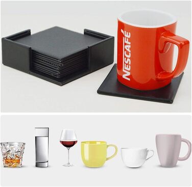 Набір підставок для напоїв із 6 штук з екошкіри RICHSUM