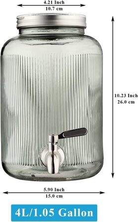 Стеклянный диспенсер для напитков 4 л Berglander