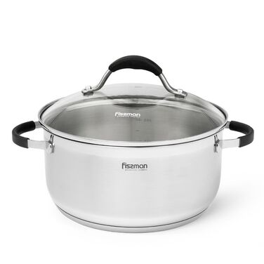 Каструля Fissman MAGNIFICA 24x11,5 см /5,1 л із скляною кришкою (15354)