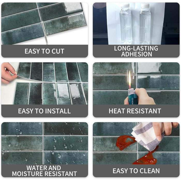 Наклеек на плитку 30,5 х 30,5 см 10 шт MOONFUN