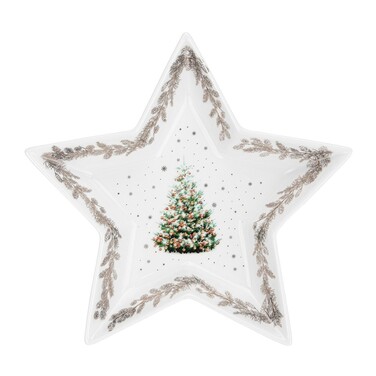 Блюдо Fissman CHRISTMAS у формі зірки 19х15,5 см порцеляна (14016)