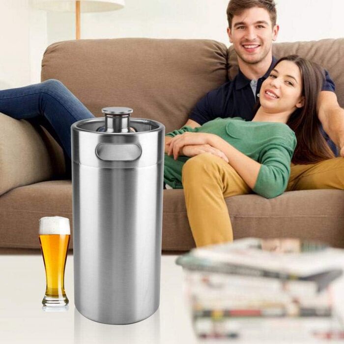 Міні-нержавіючий кег для пива 3.6л з гвинтовим кришкою портативний кег для домашнього пивоваріння, бару чи пабу