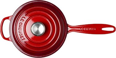 Чавунний сотейник Ø 20 см, 2,5 л з кришкою, вишнево-червоний Signature Le Creuset