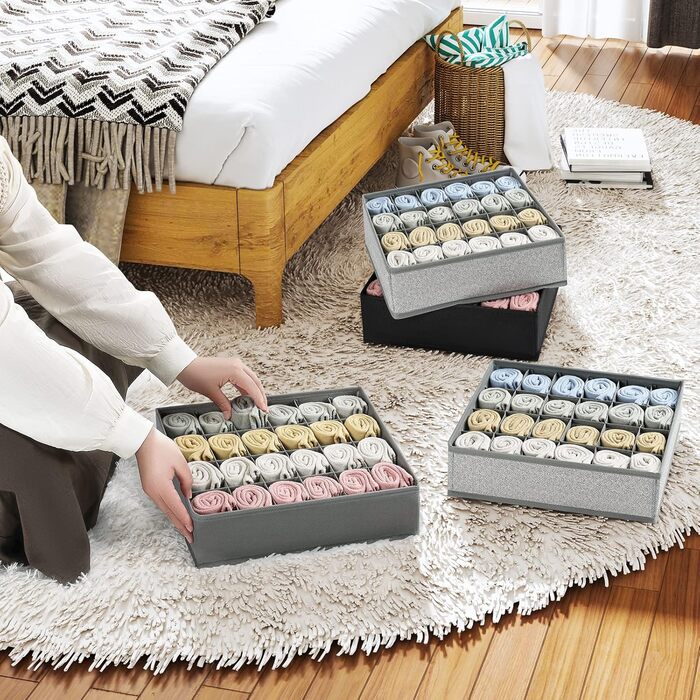 Органайзер для одягу на 24 відділення, набір 4 предмети, чорний Homsorout