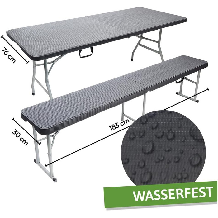 Набор стола и 2 скамейки для кемпинга novaterra