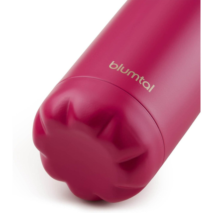 Пляшка для води Blumtal з нержавіючої сталі - Герметична ізольована пляшка - Пляшка для води без бісфенолу А для гарячих та холодних напоїв - Двостінна ізольована пляшка - Ізоляційна пляшка, стійка до іржі, дерево/срібло (15 - Ягідний - Рожевий, 350 мл)