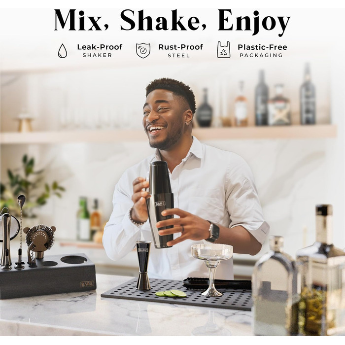 Набір для коктейлів 14 предметів чорний Bare Barrel