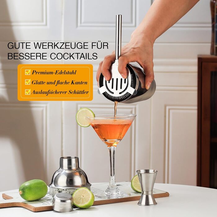 Профессиональный барменский набор из нержавеющей стали 12 предметов Lebarstor