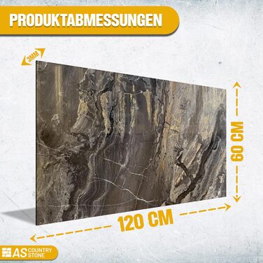 Стінові панелі AS Country Stone під мармур 60x120 см ПВХ-облицювання стіни з пластикових панелей для кухні, ванної кімнати тощо Панель кухонного фартуха (4 шт., Arebesceto Grigio)