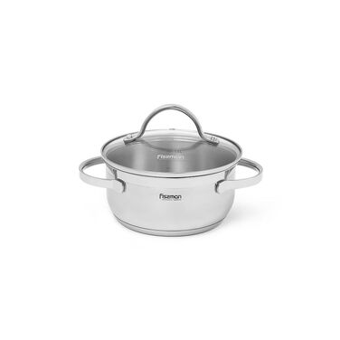 Каструля зі скляною кришкою Fissman LUMINOSA 16x7,5 см на 1,5 л (5331)
