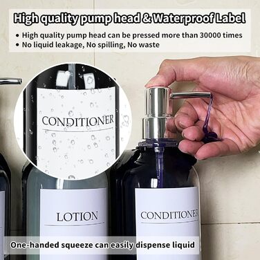 Набір з 3 дозаторів рідкого мила 500 мл з настінним тримачем, прозорий колір HCYWOC