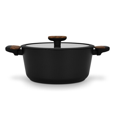 Кастрюля Fissman FEORELLA 26x12 см 5,44 л со стеклянной крышкой алюминий с антипригарным покрытием (14515)