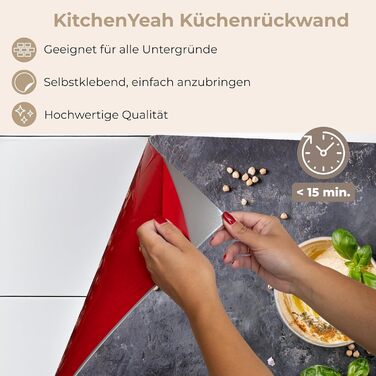 Кухонний фартух 60x80 см Самоклеючий захисний екран для кухні Кухонний фартух Кухонні фасади Кухонні фартухи Кухонна стіна Вода - Пейзаж - (Десерт - Базилік, 60 x 80 см)