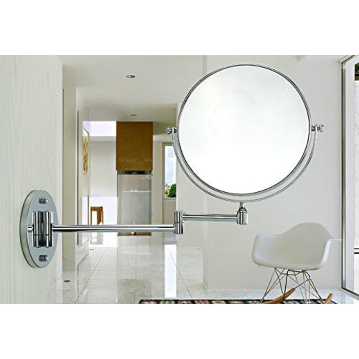 Зеркало косметическое 20 см настенное с 7-кратным увеличением, Vialex