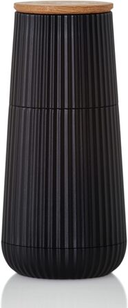 Набір млина для перцю та солі в рельєфному дизайні, чорно-білий, з керамічною шліфувальною машиною CeraCut (чорний), 150