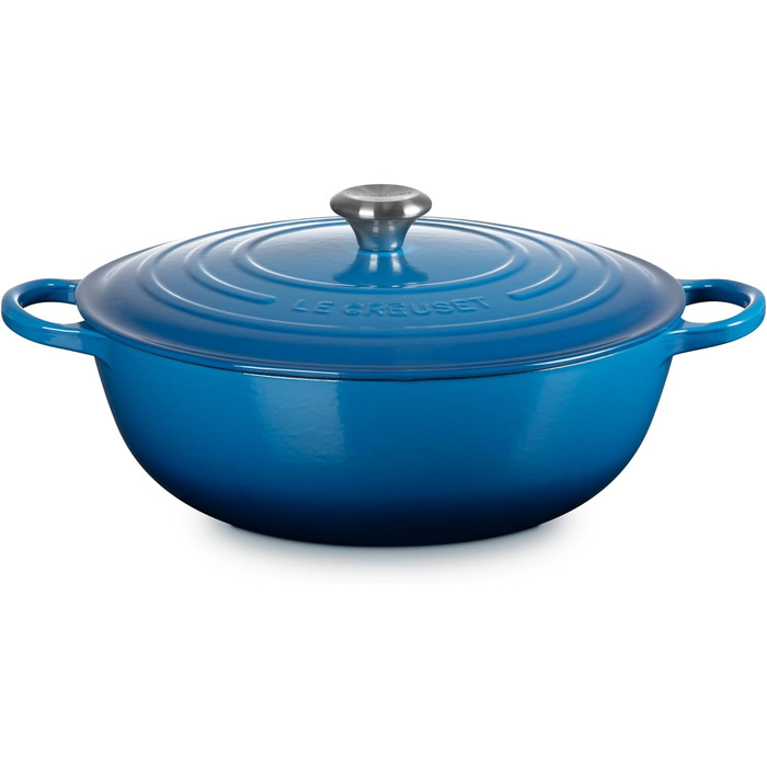 Чавунна каструля Le Creuset Signature La Marmite, 32 см, 4,1 л, колір Marseille (підходить для всіх типів плит, включаючи індукційні)