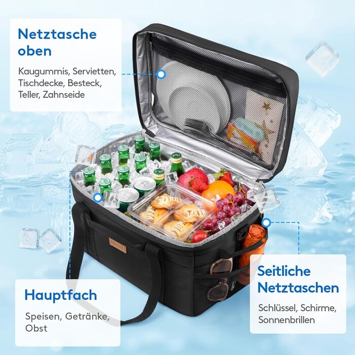 Термосумка 30 л чорна Lifewit