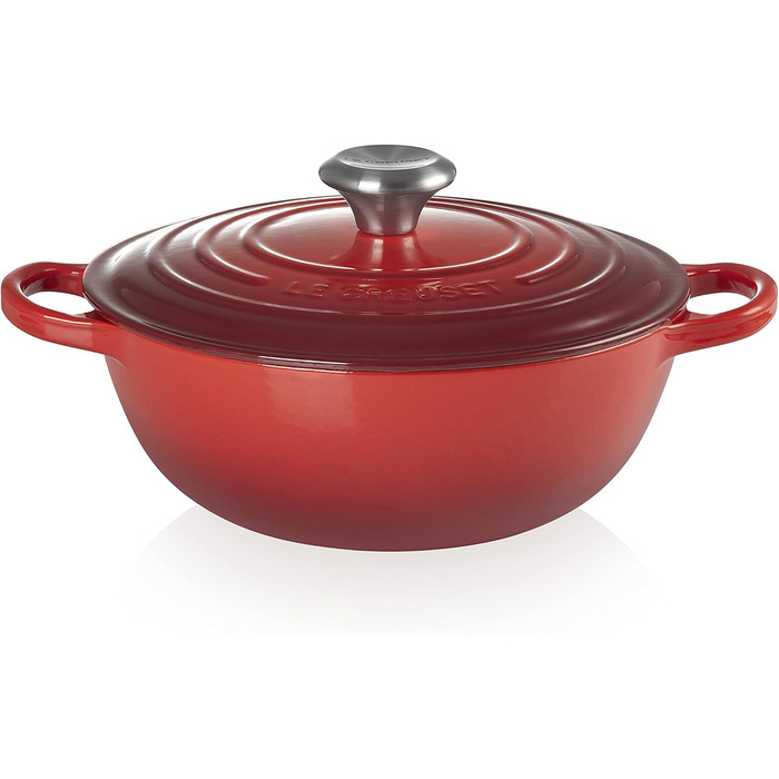 Чавунна каструля Le Creuset Signature, 24 см, 4,1 л, для всіх типів плит та індукції (Вишнево-червоний)