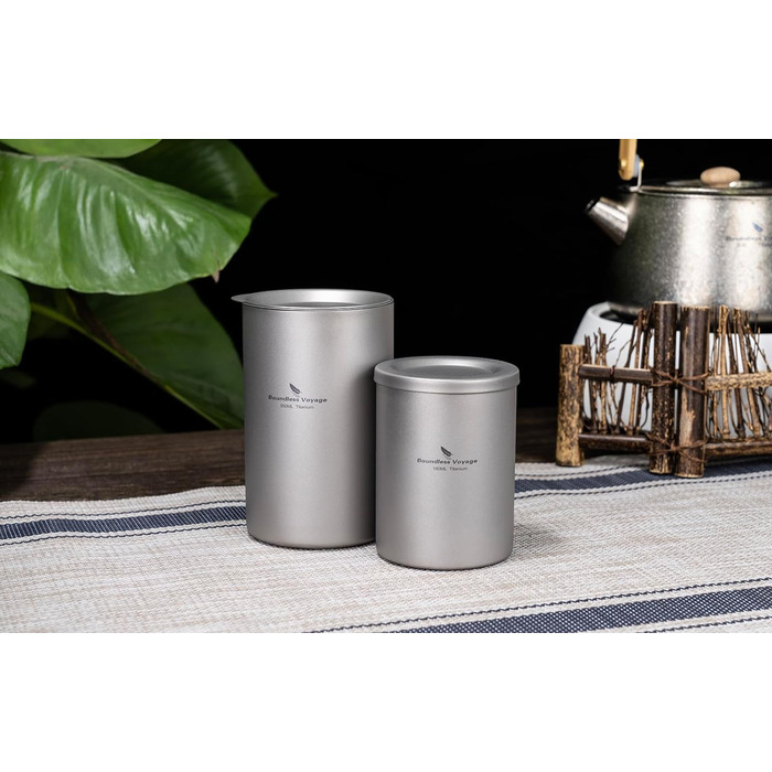 Титанова чайна чашка з фільтром та кришкою для розсипного чаю 350 мл iBasingo
