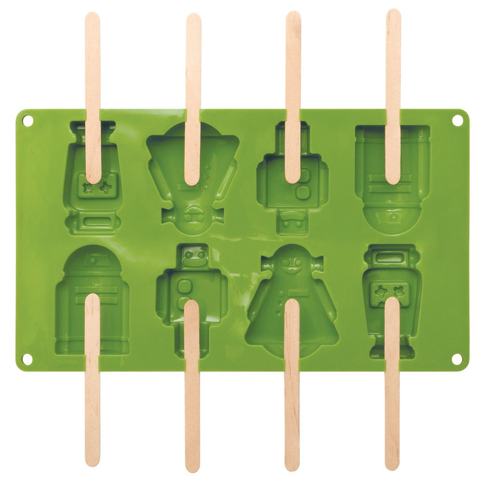 Форма для випічки кексів-роботів, 17 предметів, 30 x 17 x 1,8 см, зелена, RBV Birkmann