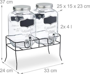 Набор диспенсеров для напитков 2 шт 4 л Relaxdays