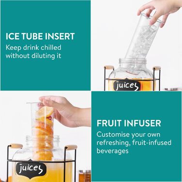 Диспенсер для напитков стеклянный с краном 5 л Navaris