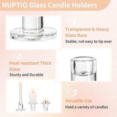 Стеклянные подсвечники 10 шт. прозрачные NUPTIO