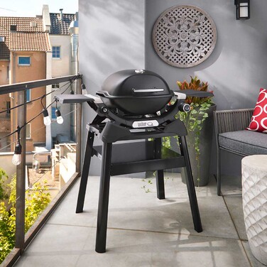 Газовый гриль Weber Q1200N Black с боковыми столиками на подставке 1501085 Код: 013095