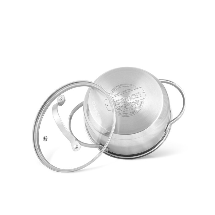 Каструля зі скляною кришкою Fissman LUMINOSA 16x7,5 см на 1,5 л (5331)