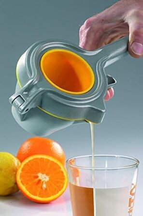 Соковижималка Westmark/соковижималка для апельсинів/фруктів/цитрусових, алюміній, безпечна для харчових продуктів/пластик, лайм, сріблястий/жовтий, 50002260, 237 x 116 x 69 мм