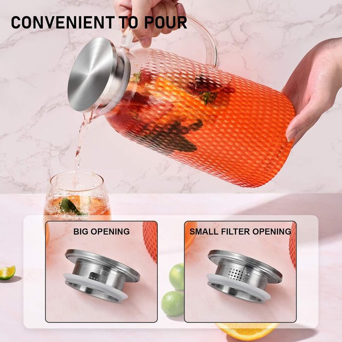 Скляний глечик з кришкою 2,4 л Aofmee